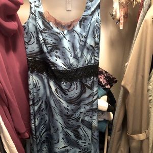 Blue & Black Animal Stripe Floor Length Dress 10/12